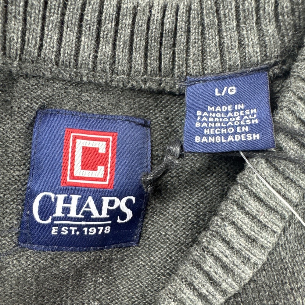 Chaps Christmas Sweater Mens L Gray Golden Retriever Dog Holiday Sweatshirt NEW - Picture 6 of 7